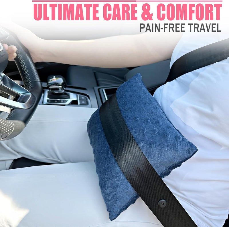 BNRendles Hysterectomy Pillow Pocket Tummy Pillows, Hysterectomy Recovery Gifts, Ice Pack Not Included, Small Portable Abdominal Cushion After Surgery Post C-Section Women Minky Dot Denim Blue - Image 5